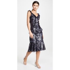Needle & Thread Scarlett Sequin Midi Dress - Graphite size 4